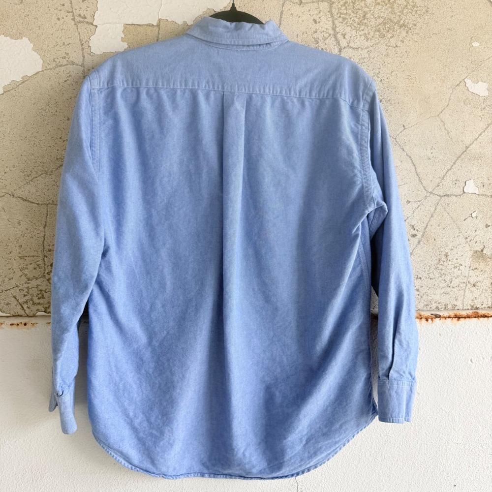 Vtg Ralph Lauren Shirt Button Down Chambray Embroidered Crest Logo LS Cotton Top - Picture 3 of 8